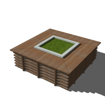 现代树池座椅免费su模型