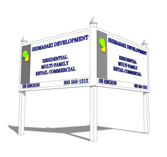 现代指示牌su模型