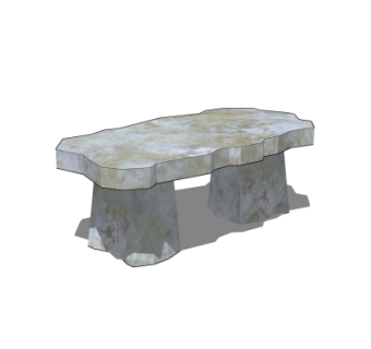 自然风石凳su模型