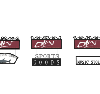 工业风牌匾su模型