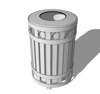 现代垃圾桶su模型