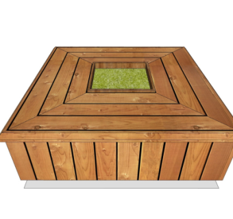 现代户外实木座椅su模型