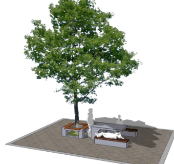 现代树池免费su模型