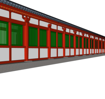 中式走廊免费su模型