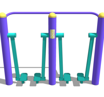 现代户外健身器材su模型