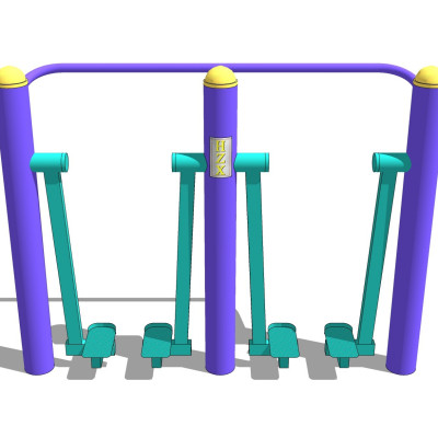 现代户外健身器材su模型
