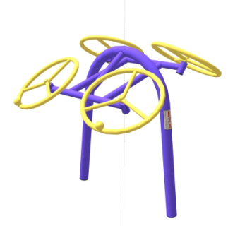 现代户外健身器材su模型