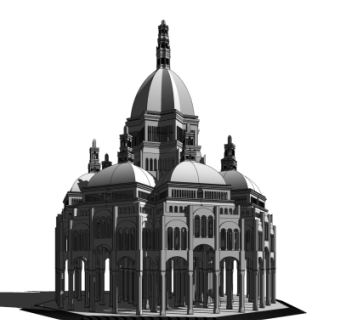 欧式教堂su模型