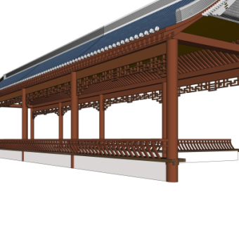 中式走廊免费su模型