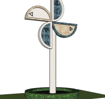 现代风车指示牌su模型