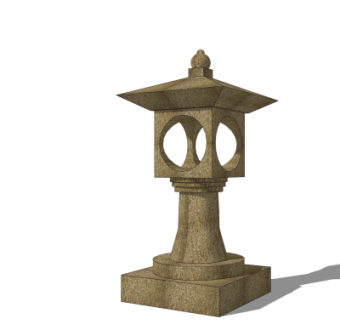 中式石灯su模型
