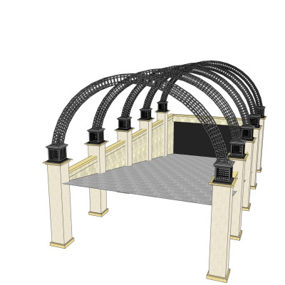 欧式地下车库入口su模型