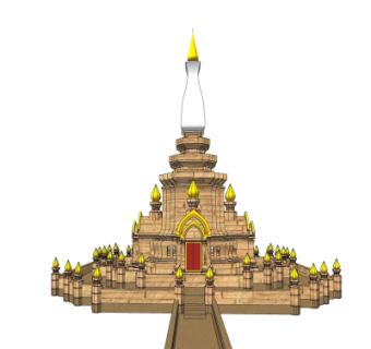 东南亚佛塔su模型