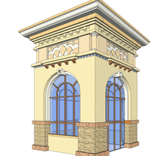 欧式门卫室免费su模型