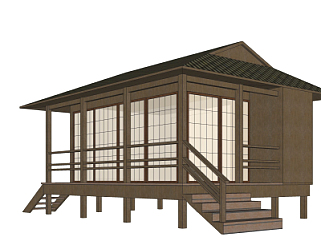 <em>日式小</em>木屋su模型