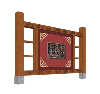 中式指示牌su模型