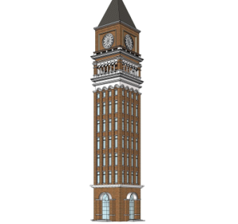 欧式塔楼su模型