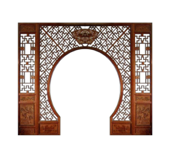 中式屏风隔断su模型