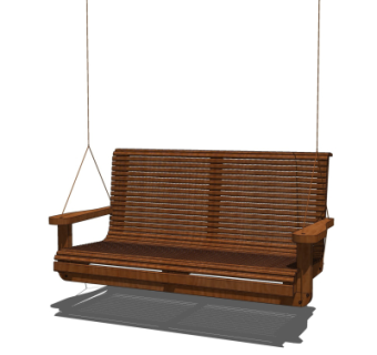 现代实木秋千su模型