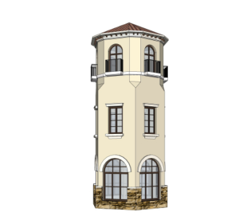 欧式塔楼su模型