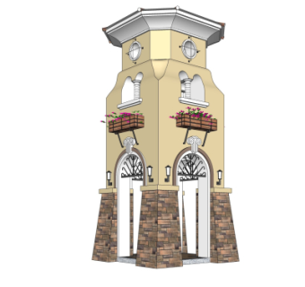 欧式塔楼su模型