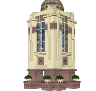 欧式塔楼su模型