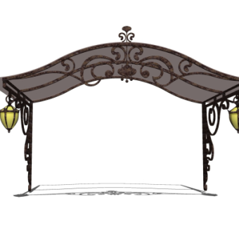 欧式铁艺雨棚su模型