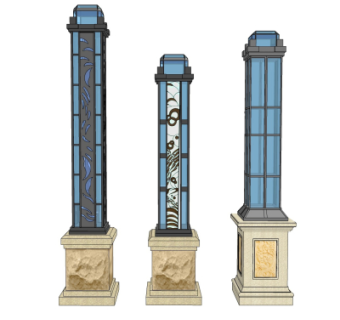 欧式路灯景观灯su模型