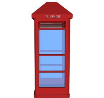 现代电话亭su模型