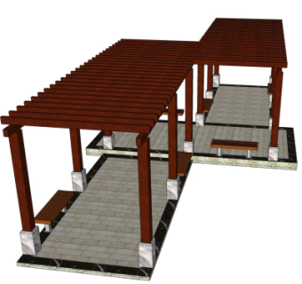 新中式长廊免费su模型