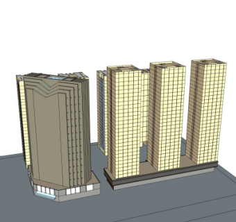 现代小区规划su模型