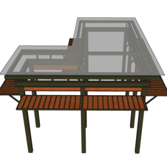 现代景观长廊免费su模型