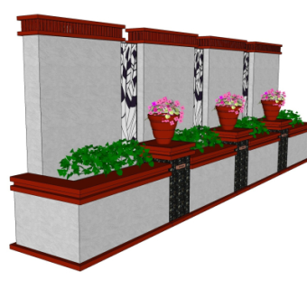 现代景观墙免费su模型