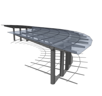现代遮雨棚su模型