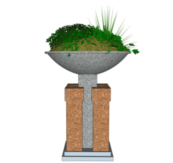 现代花钵免费su模型