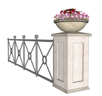 欧式花钵柱免费su模型