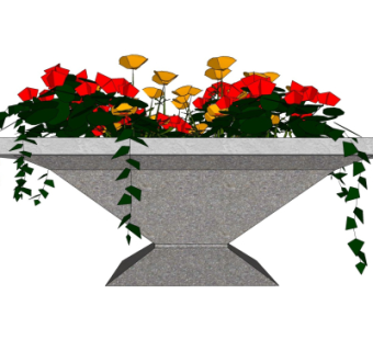 现代花钵免费su模型