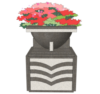 现代花钵柱免费su模型