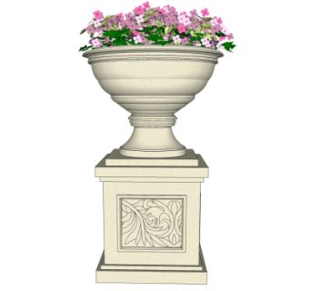 欧式花钵柱免费su模型