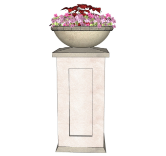 欧式花钵柱免费su模型
