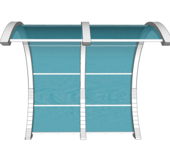 现代玻璃雨棚su模型