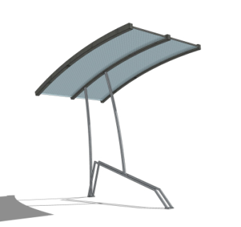 现代雨棚su模型