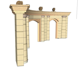 欧式景观墙免费su模型