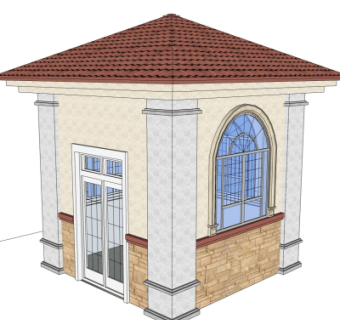 欧式门卫室免费su模型