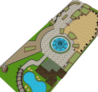 现代广场景观su模型