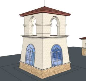 欧式门卫室免费su模型