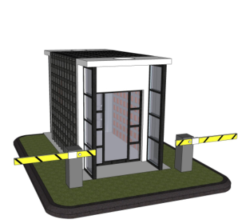 现代保安亭su模型