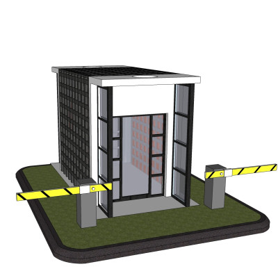现代保安亭su模型