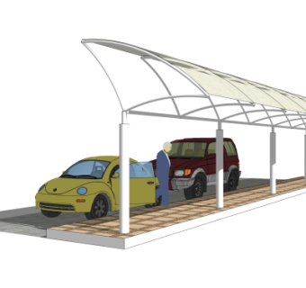 现代雨棚su模型