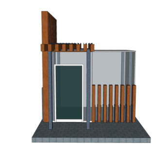 现代门卫室免费su模型